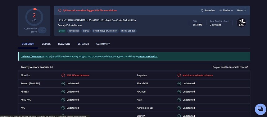 VirusTotal Seamly
