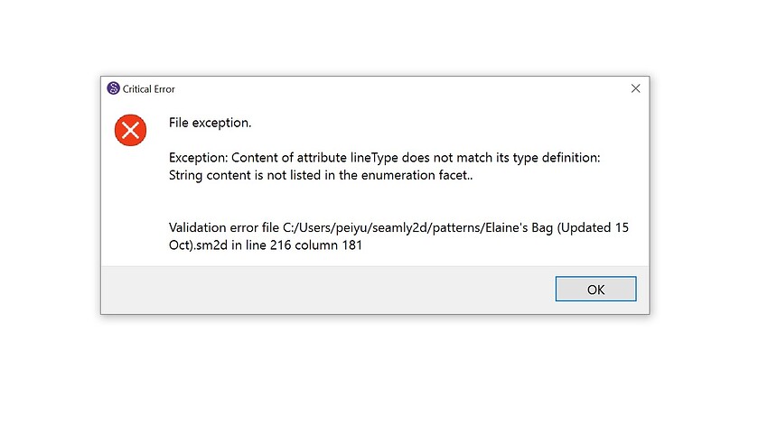 Seamly 2d Error Message